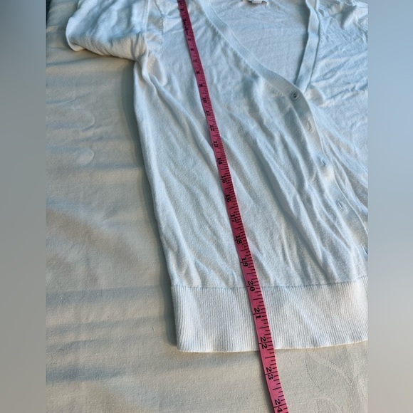 St John’s Bay White V Neck Cardigan Button Down Size Medium - Picture 9 of 10